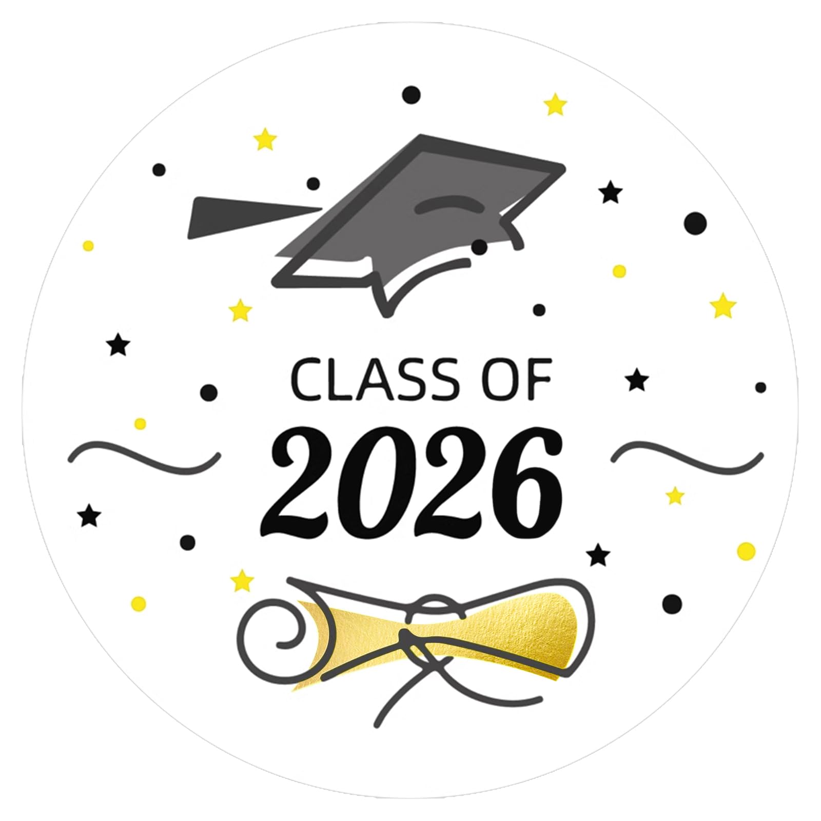 Amazon.com: Anwyll Graduation Stickers 2026 - Gold Black Class of