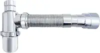 Sifão Sanfonado Extensível Copo Universal Tubo Cromado 55cm