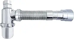 Sifão Sanfonado Extensível Copo Universal Tubo Cromado 55cm