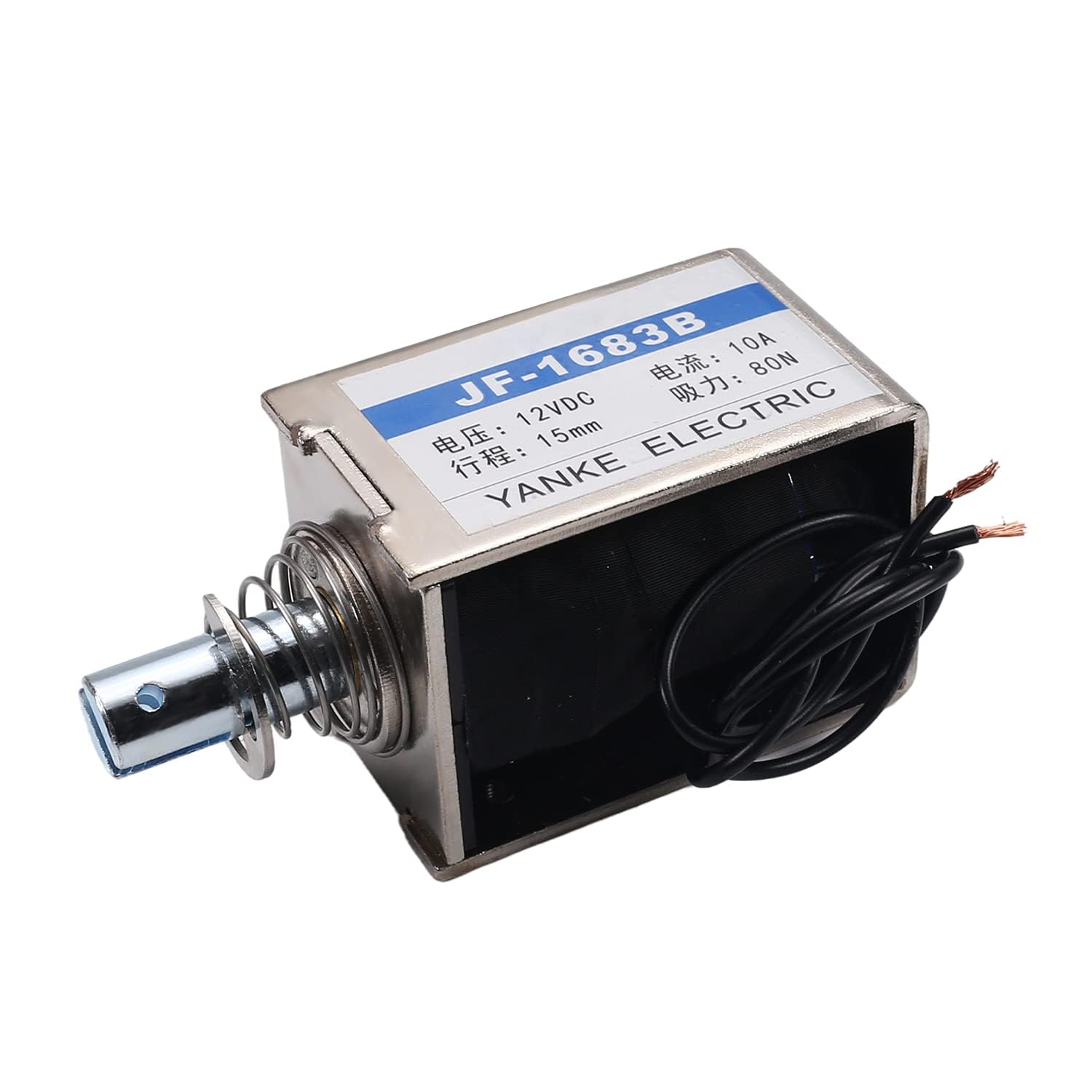 DC 12V 10A 80N Push Pull Type Solenoid Electromagnet 20mm Open Frame Solenoid Electromagnet, Linear Motion, JF-1683B 1 Pcs