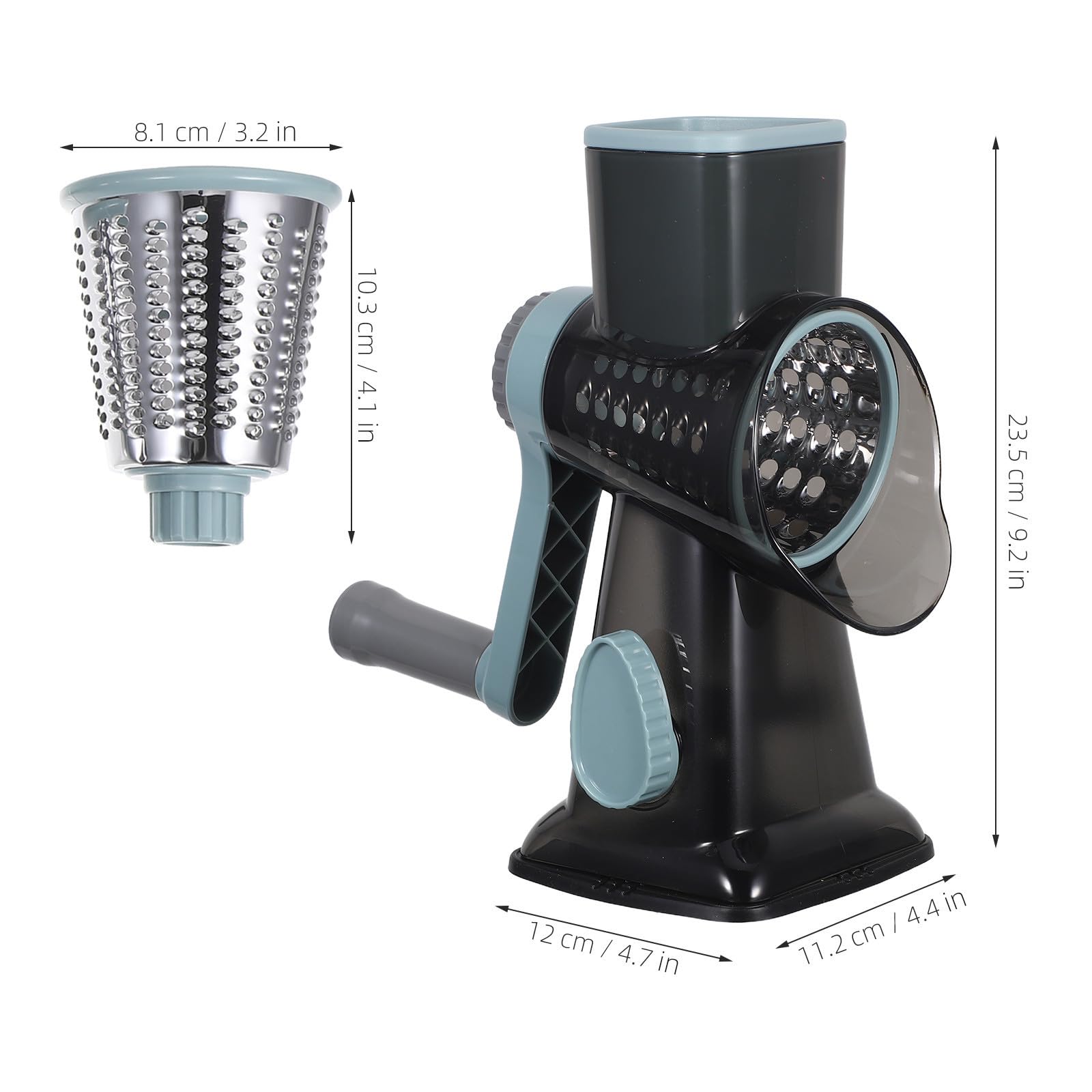 ifundom Rallador Cortador de Verduras Multifuncional Manual con Manivela, Diseño Compacto de Acero Inoxidable para Uso Diario en Cocina Familiar