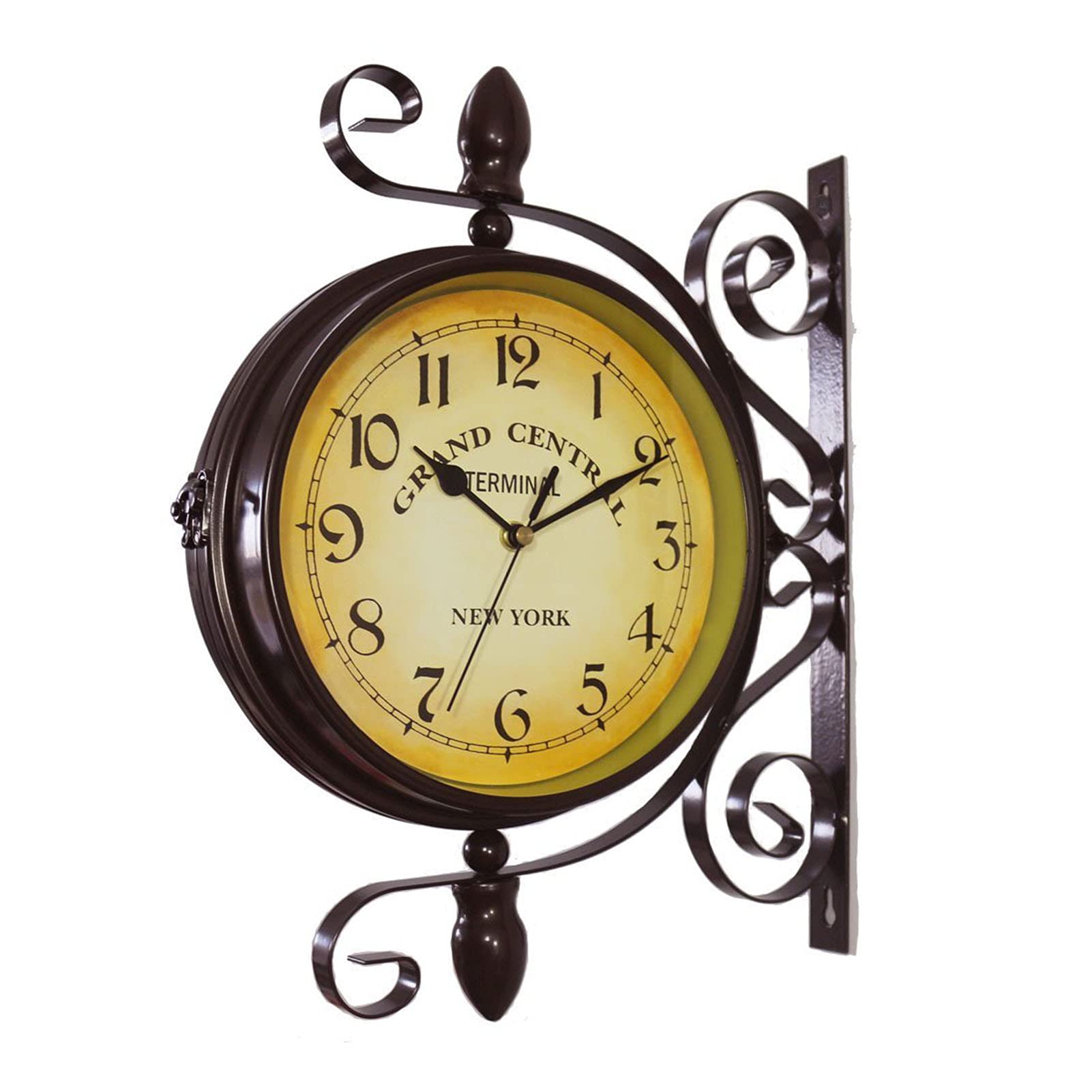 Horloge murale rétro double face lisible et résistante pour intérieur