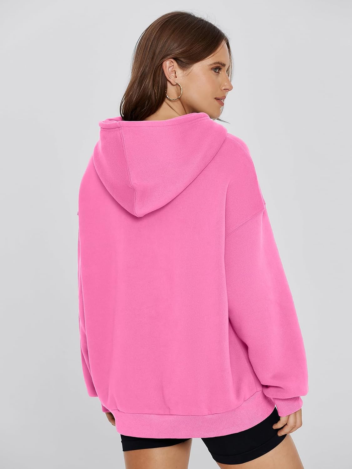 Glamaker Women's Oversized Essentials Hoodies Fleece Sweatshirts Fall Long Sleeve Sweater Pullover Hoodie With Pocket - Image 6