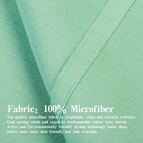 Image of NTBAY Twin XL Microfiber Flat Sheet, 66 x 102, Sea Green