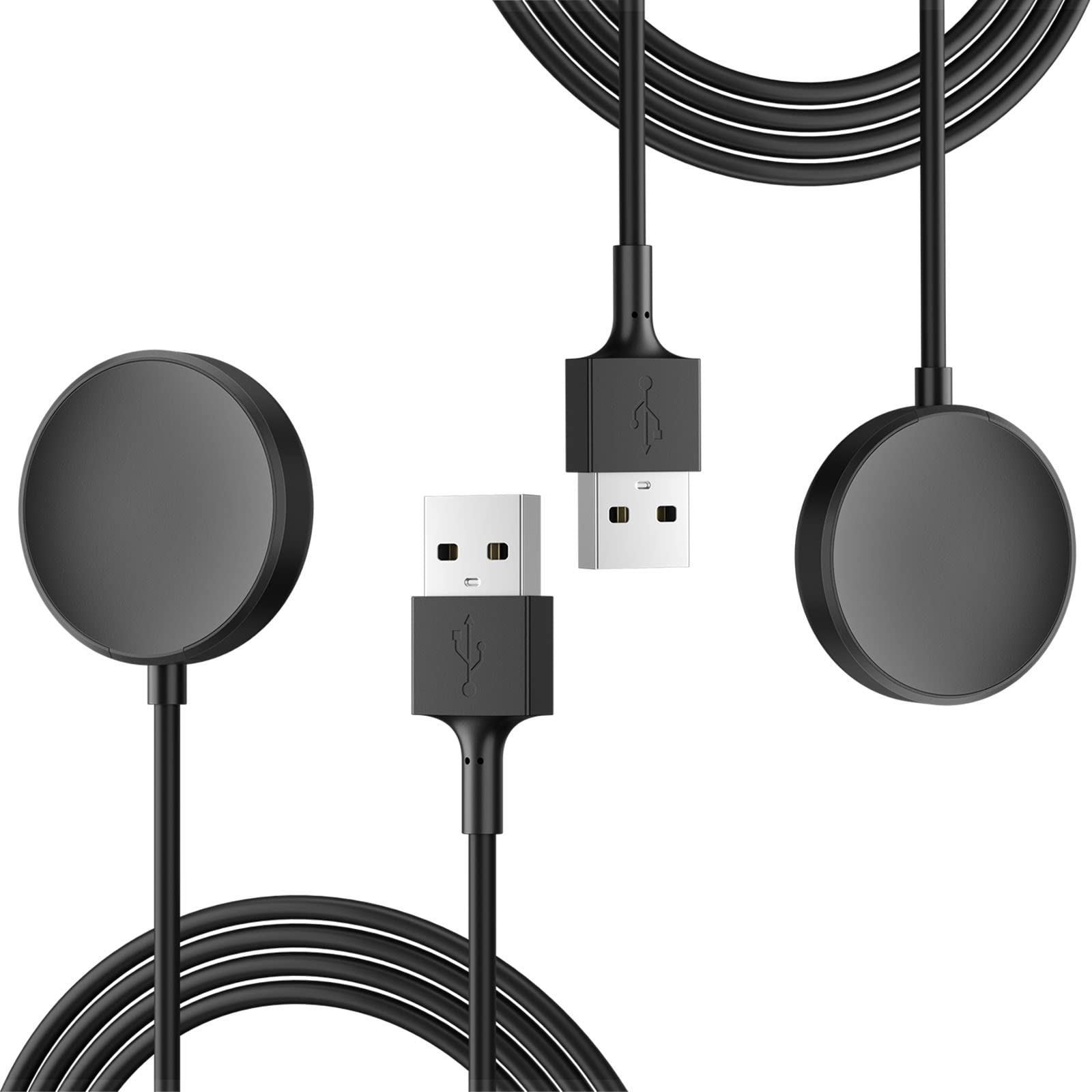 Oumida Kabel do ładowania do Samsung Galaxy Watch 3/4/5/6/7/Active/FE/Ultra, ładowarka USB, kabel do ładowania Charger Cable Dock do Samsung Watch 4/3/5/6/7/FE/Ultra/Active (czarny x 2)