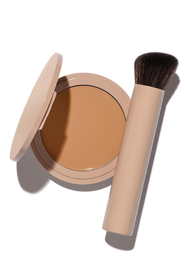 No Makeup Makeup Long-Lasting Lightweight Foundation Brush Duo Cruelty-Free Fragrance-Free Buildable Transfer-Proof Makeup Natural