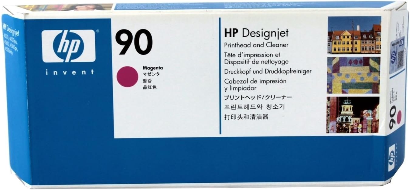 HP Original Tinte Nr. 90 Magenta Druckkopf Mit Reiniger Für Designnjet 4000, 4020, 4500, 4520, Designnjet Scanner 4520