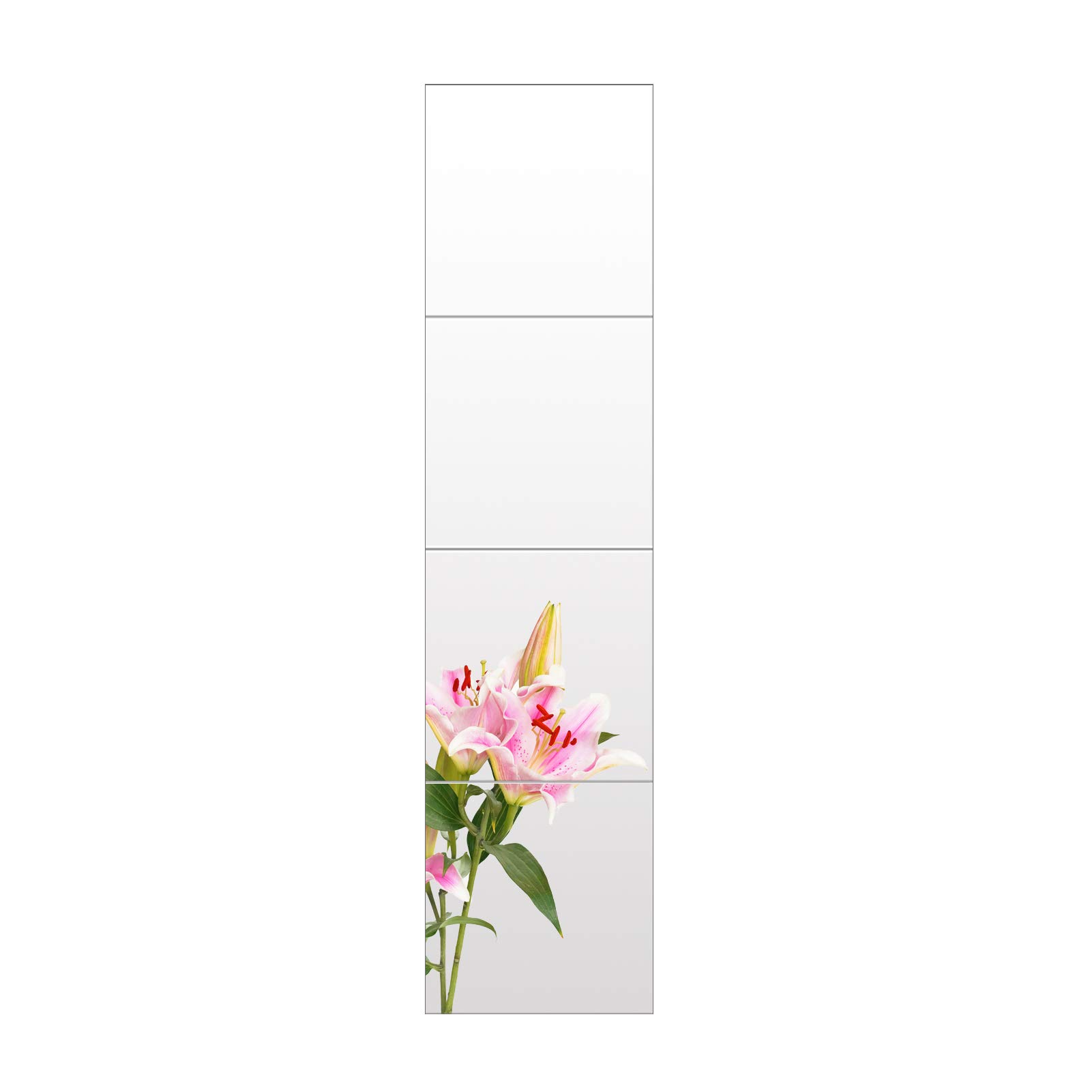 FANYUSHOWFull Length Tall Mirror Tiles - 35 cm x 4Pcs Frameless Wall Mirror Set HD Vanity Make Up Mirror for Wall Decoration