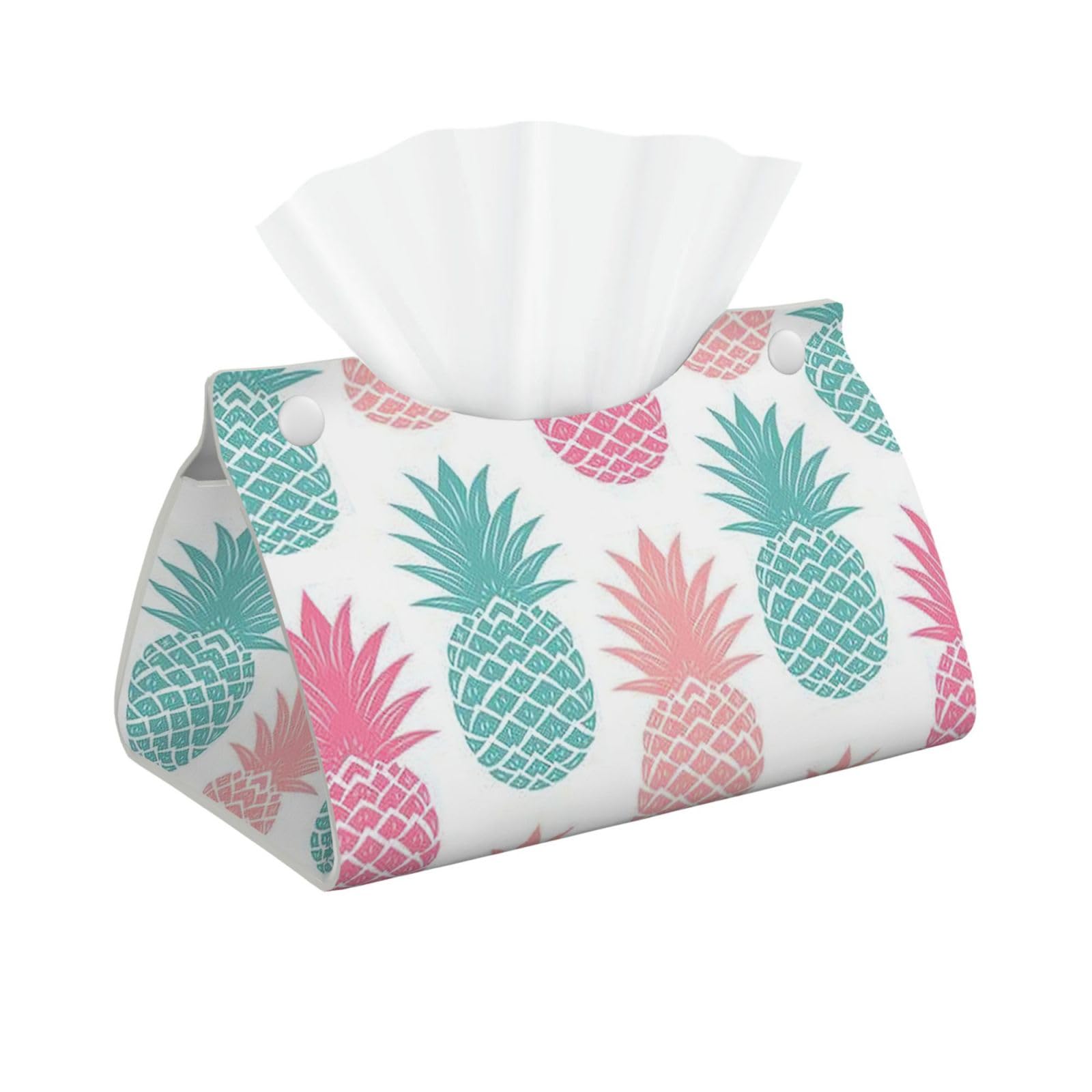 Colored Pineapple Print Long Tissue Box Cover Tissue Dispenser Box For Living Room, Office, Car, Bathroom