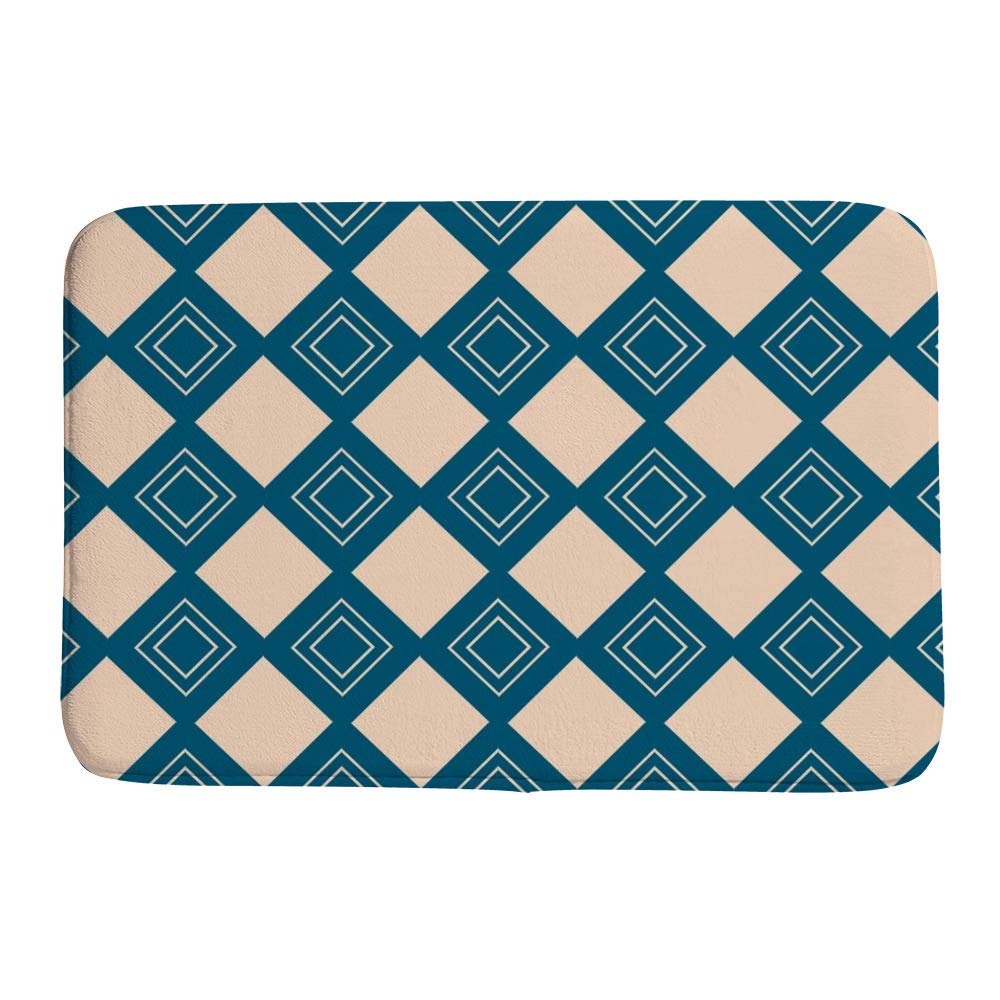 Tapis de bain bleu d'eau antidérapant épais et lavable