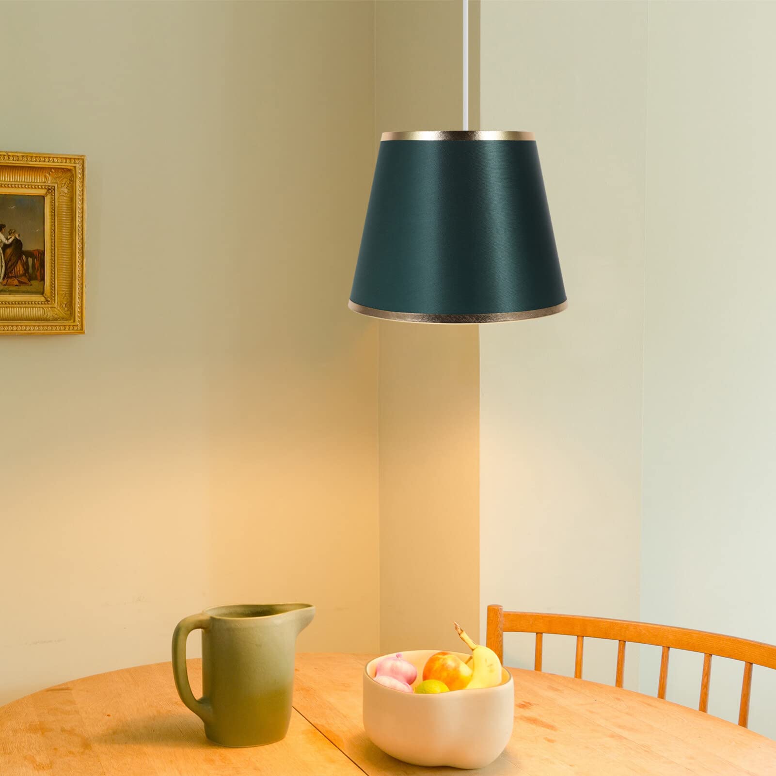 Pantalla de tela - Lámpara de araña de mesa, cubierta de tela para lámpara de mesa, luz de pie para bombilla E27, verde oscuro 9