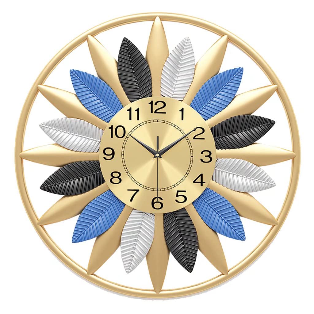 Horloge murale silencieuse en metal de 50 cm au design retro chic