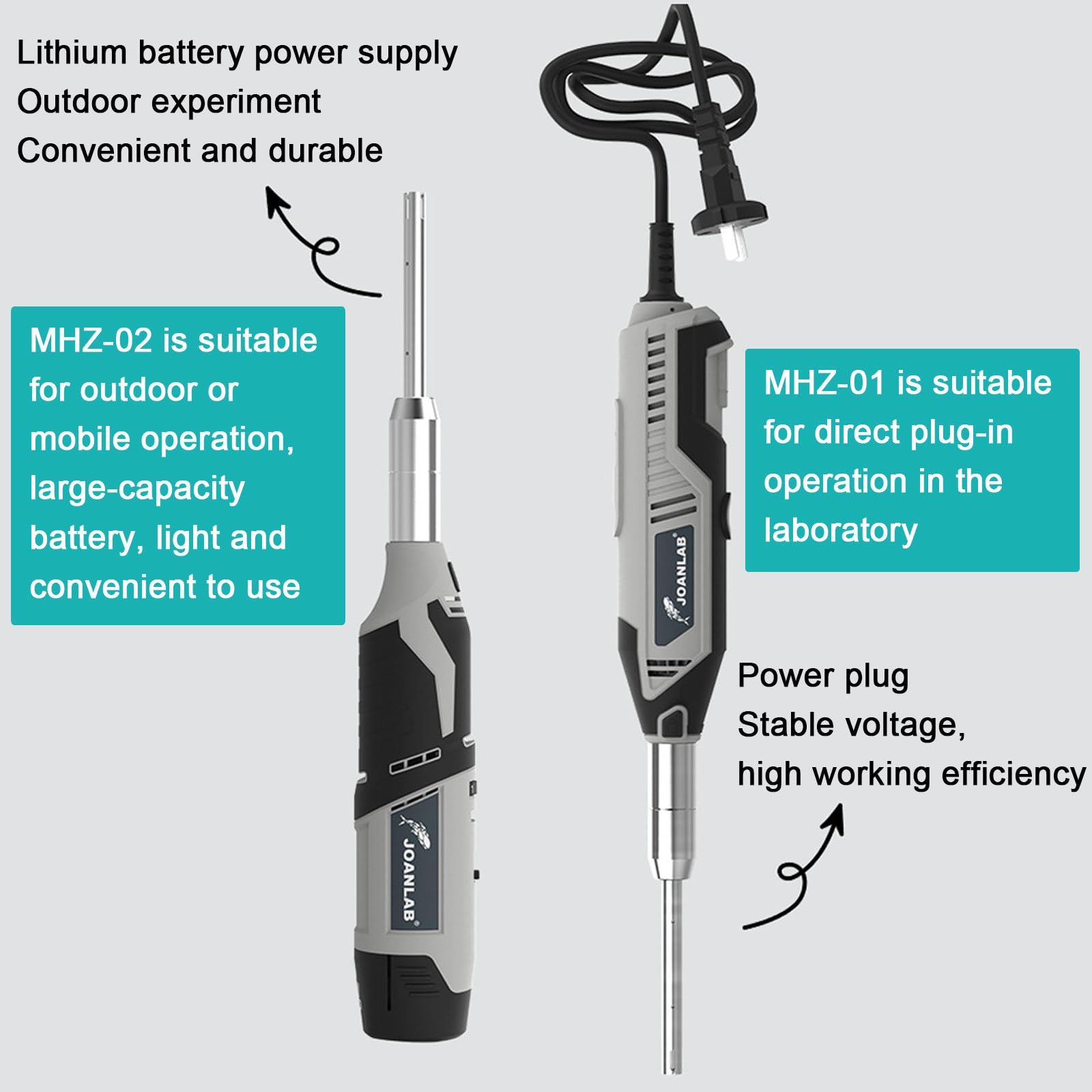 Homogenisator ultraschall Laborhomogenisier ultraschall labor dispergierer 0.5-250ML Geschwindigkeitsverstellbar, Labor-Disperser, Emulgator, Homogenisator für Medien/Kosmetik,BatteryCharging-10mm+8mm