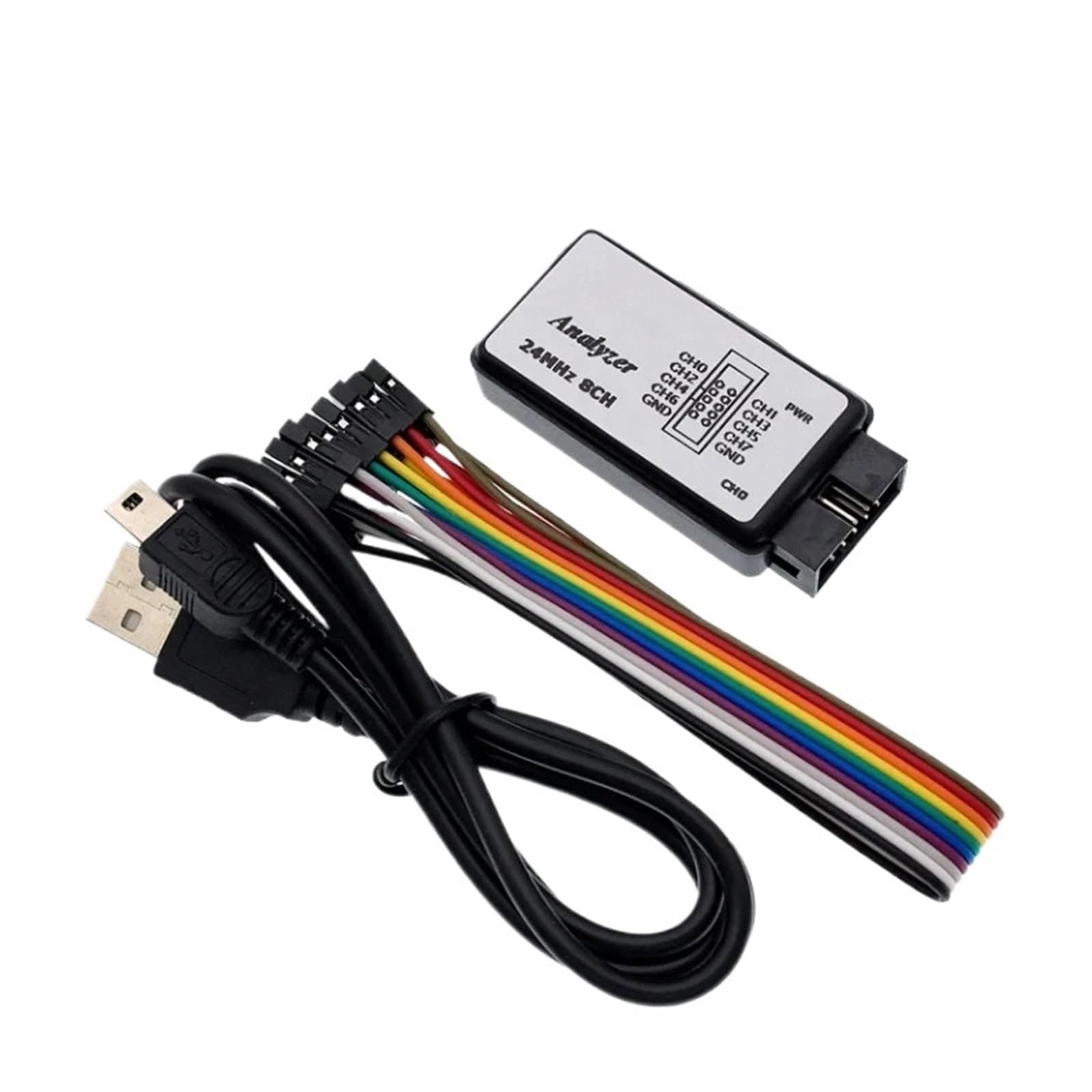 Analizador lógico USB de 24 MHz, 8 canales, 24 M/s, depurador for analizador lógico de 24 M y 8 canales.