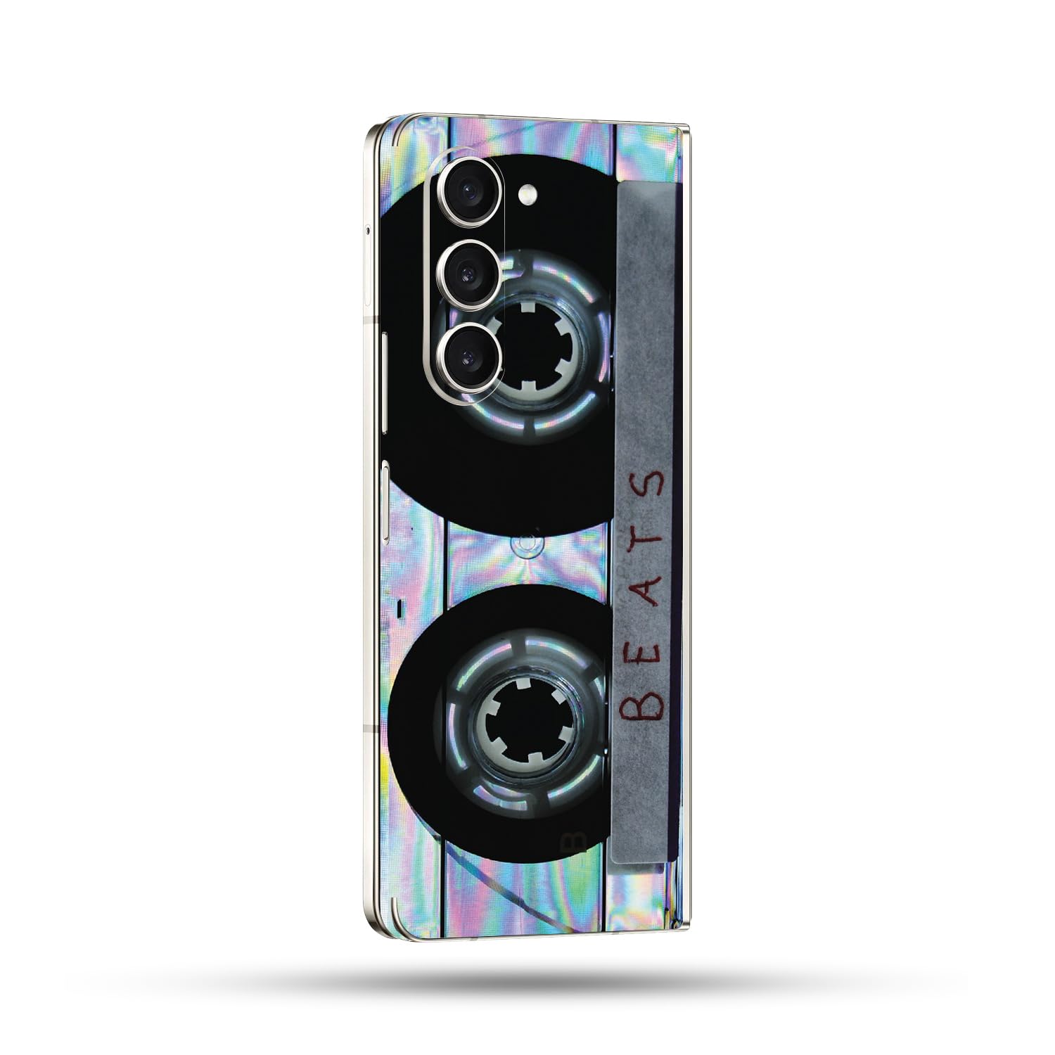 MightySkins Skin Compatible With Samsung Galaxy Z Fold 5 Full Wrap - Holo Cassette | Protective, Durable, and Unique Vinyl Decal wrap cover | Easy To Apply, Remove, and Change Styles | Made in the USA