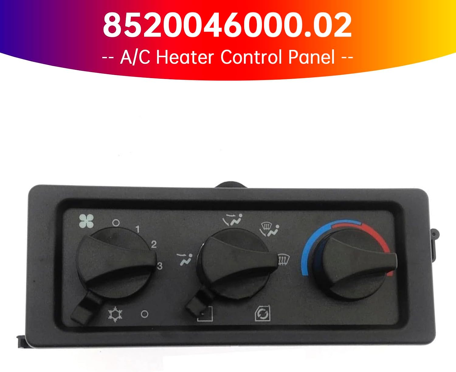 A/C Heater Control Panel for Freightliner FL60 FL70 C840 FL-Series HVAC Climate Control Unit Replacement 8520046000.02 850-7458 ABP-N83-322930