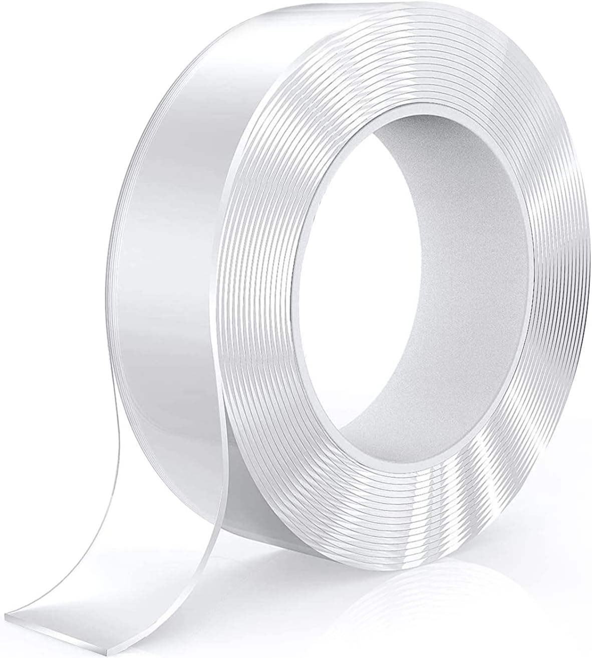 Amazon Brand - Solimo Nano Double Sided Tape, Multipurpose Super Sticky Gel Grip Mounting Tape, Washable, Reusable, No Residue, for Home & Office, 2mm Thick, 1.2 Inch Wide, Transparent (5 mtrs)