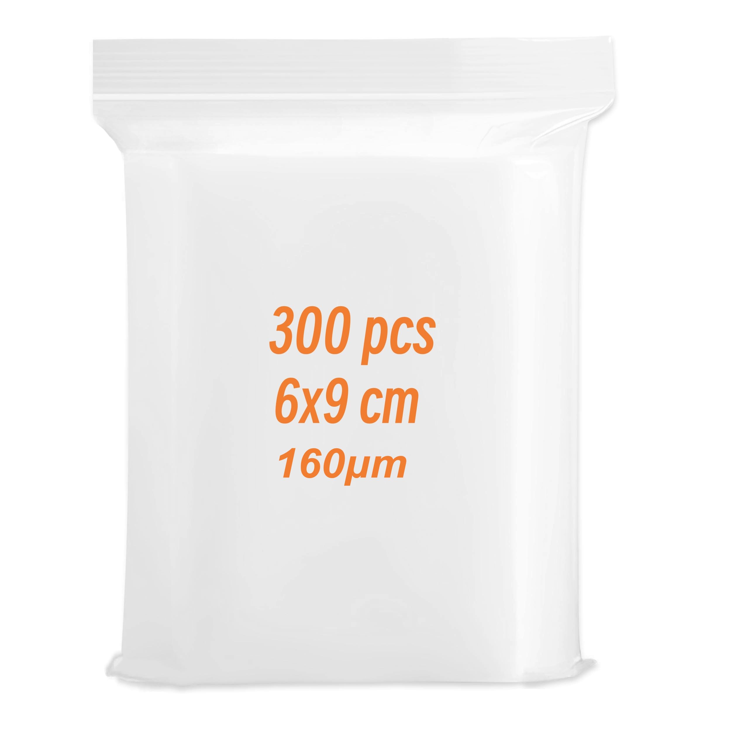 K Karezog White Plastic Bags Sealable,300 Pcs 6X9cm Small Grip Seal Bag,Clear Little Resealable Plastic Baggies,Small Ziplock Bags For Jewellery Candies Spice Nuts(6 X 9Cm -300Pcs)