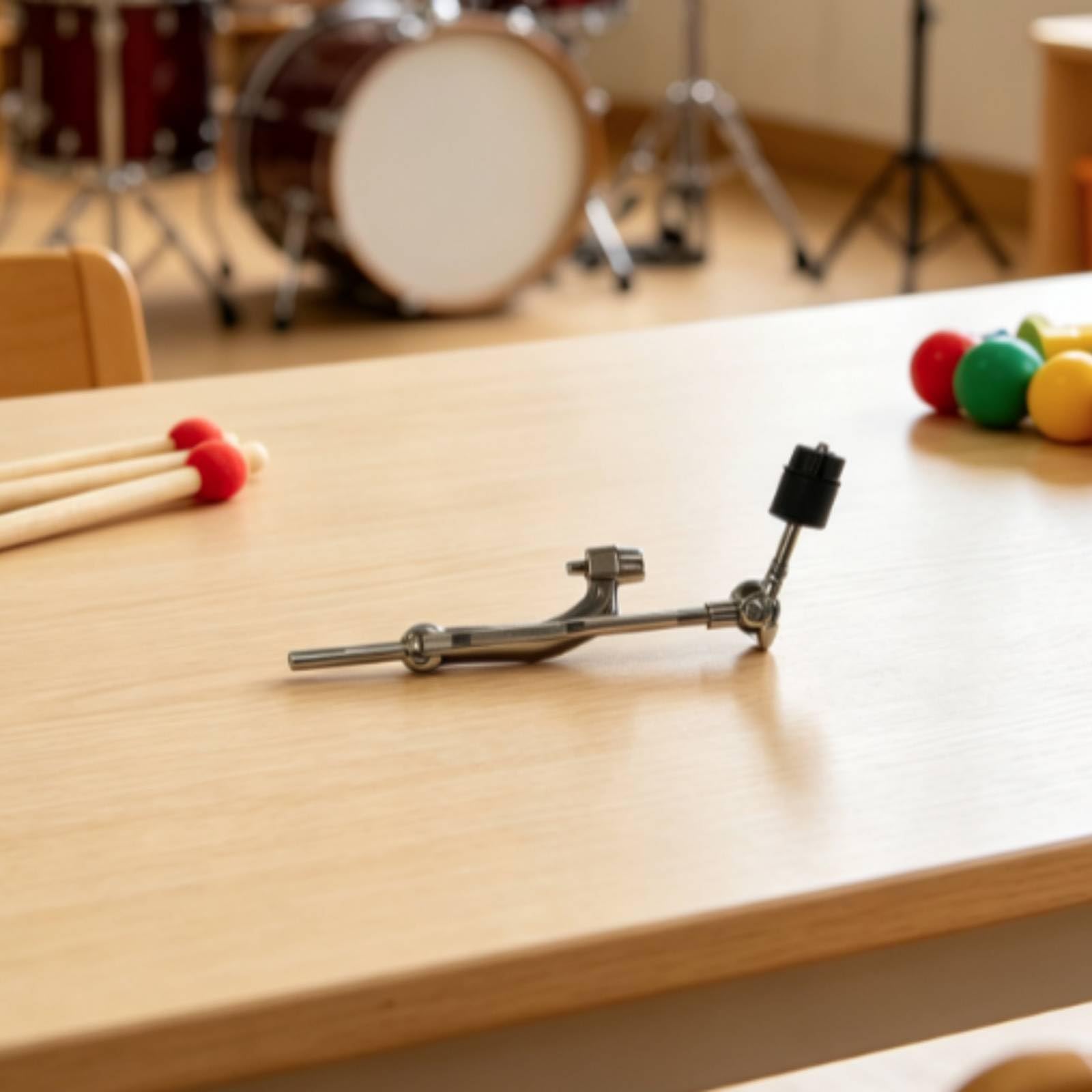 Morsetto di Estensione Del Tamburo Regolabile Supporto Cromato per Batteristi, Musicisti, Sala Prove, Concerti, Braccio Di Supporto Per Piatto A Quattro Sezioni Lungo