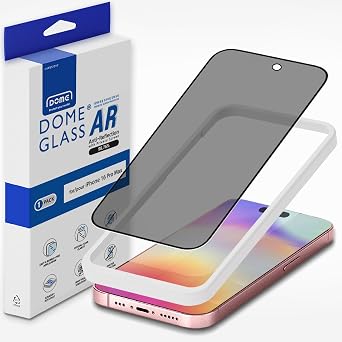 DOME GLASS Whitestone DOME AR Privacy [Super Anti-Reflection & Privacy] Tempered Glass Screen Protector for iPhone 16 Pro Max with Easy Installation Tool [1Pack]