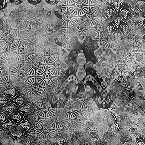 oneOone Georgette Viscose Gray Fabric Abstracts Craft Project Decor Fabric Print By The Yard 42 Inches Wide-7597