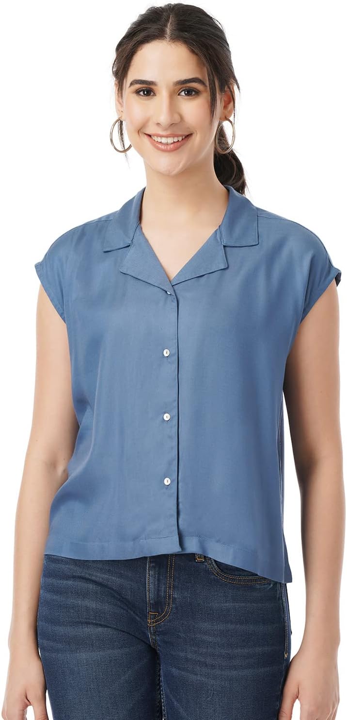 Women's Casual Fashion Regular Fit Top with Resort Collar Neck