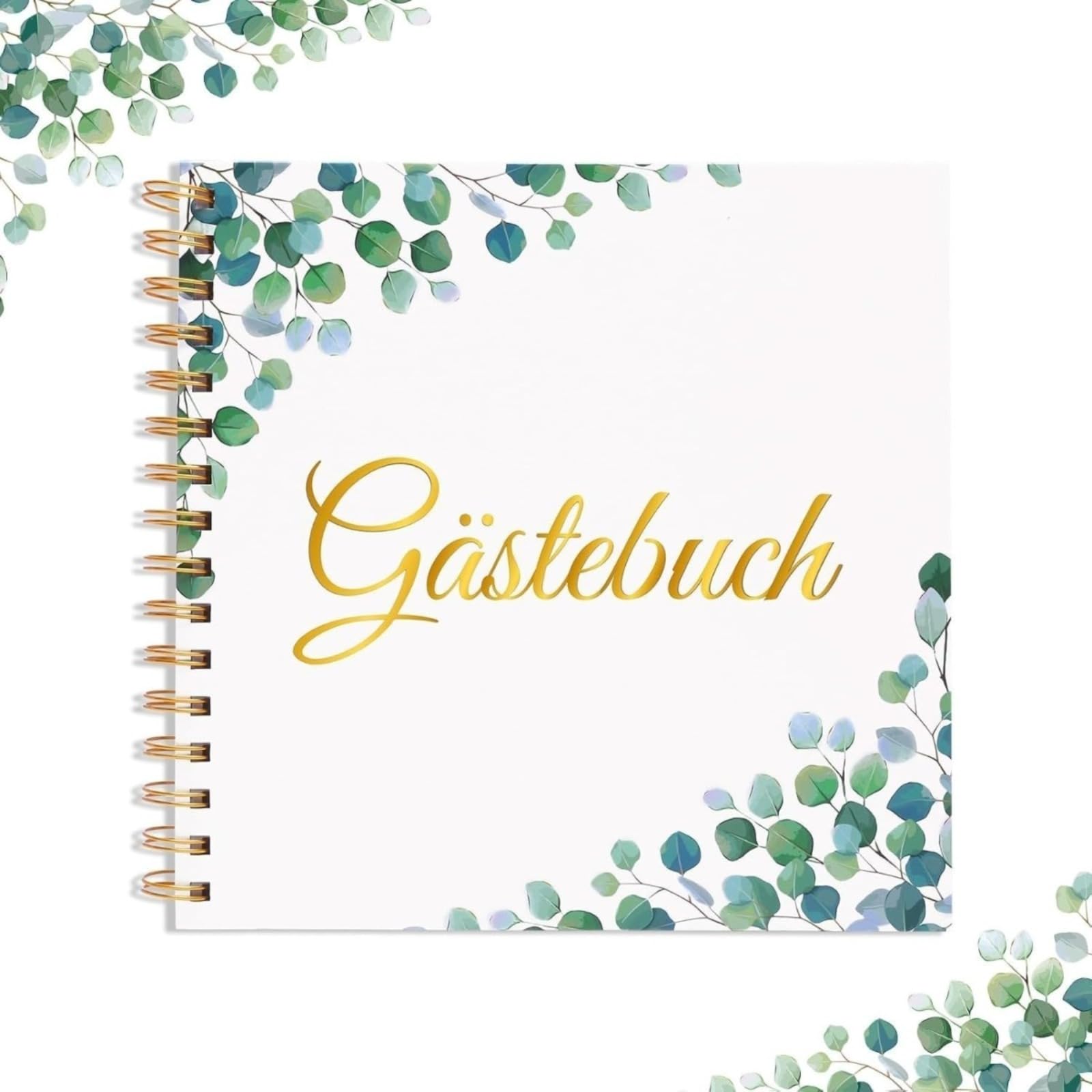 Universal Gästebuch mit Blatt Motiv, Eintragalbum für Hochzeit & Feiern, Botanisches Erinnerungsbuch, Dekoratives Tagebuch (Varianten 1)