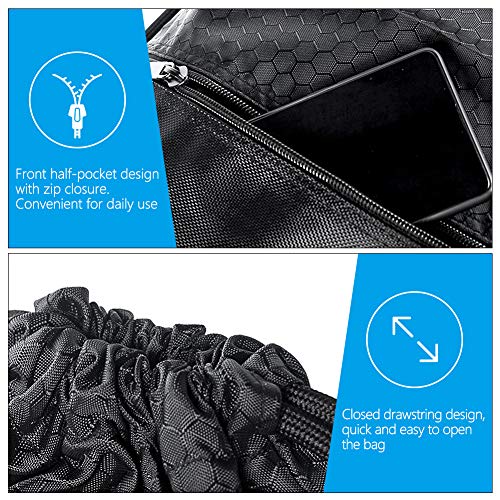 Trekkoordzakken, Waterdichte sporttas met trekkoord Unisex PE-trekkoordtas Meisjesjongens, gymtas Trekkoordtas met… - Image 5