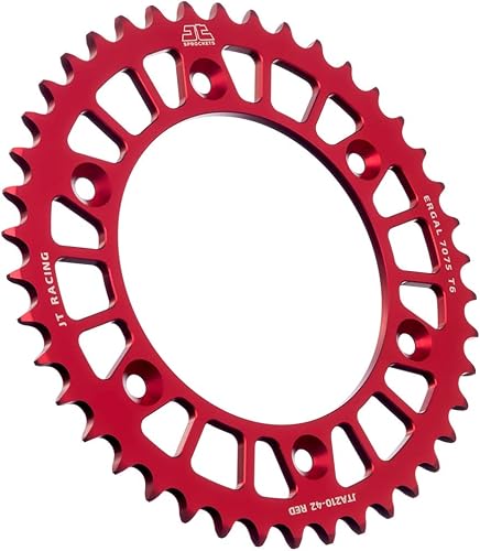JT Sprockets JTA210.42RED 42 dientes rojo Racelite anodizado aluminio 7075 T6 piñón trasero