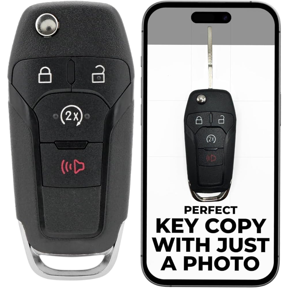 Cut Flip Key Fob Replacement Fits for Ford F150 F250 F350 2015 2016 2017 2018 2019 2020 2021 2022 Remote keyless Entry Systems Ranger Bronco Maverik (