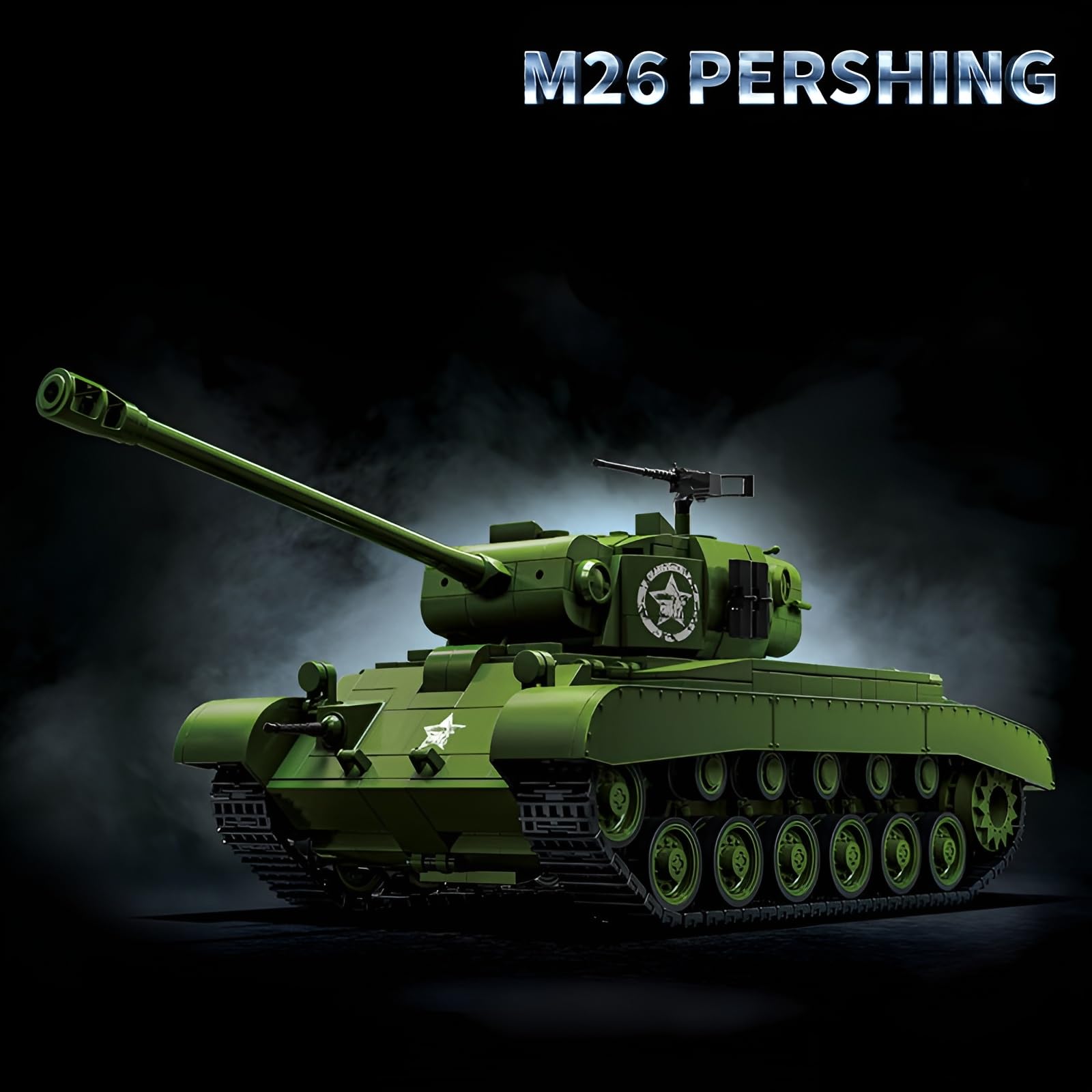 M26 Pershing Schwerlastpanzer Bausteine Bausatz, 1703 Stück WW2 Armee Modelle Panzer Spielzeug, Waffen Krieg Fahrzeuge Klemmbausteine, Ideen Militärische Geschenke für Jungen Kinder Erwachsene
