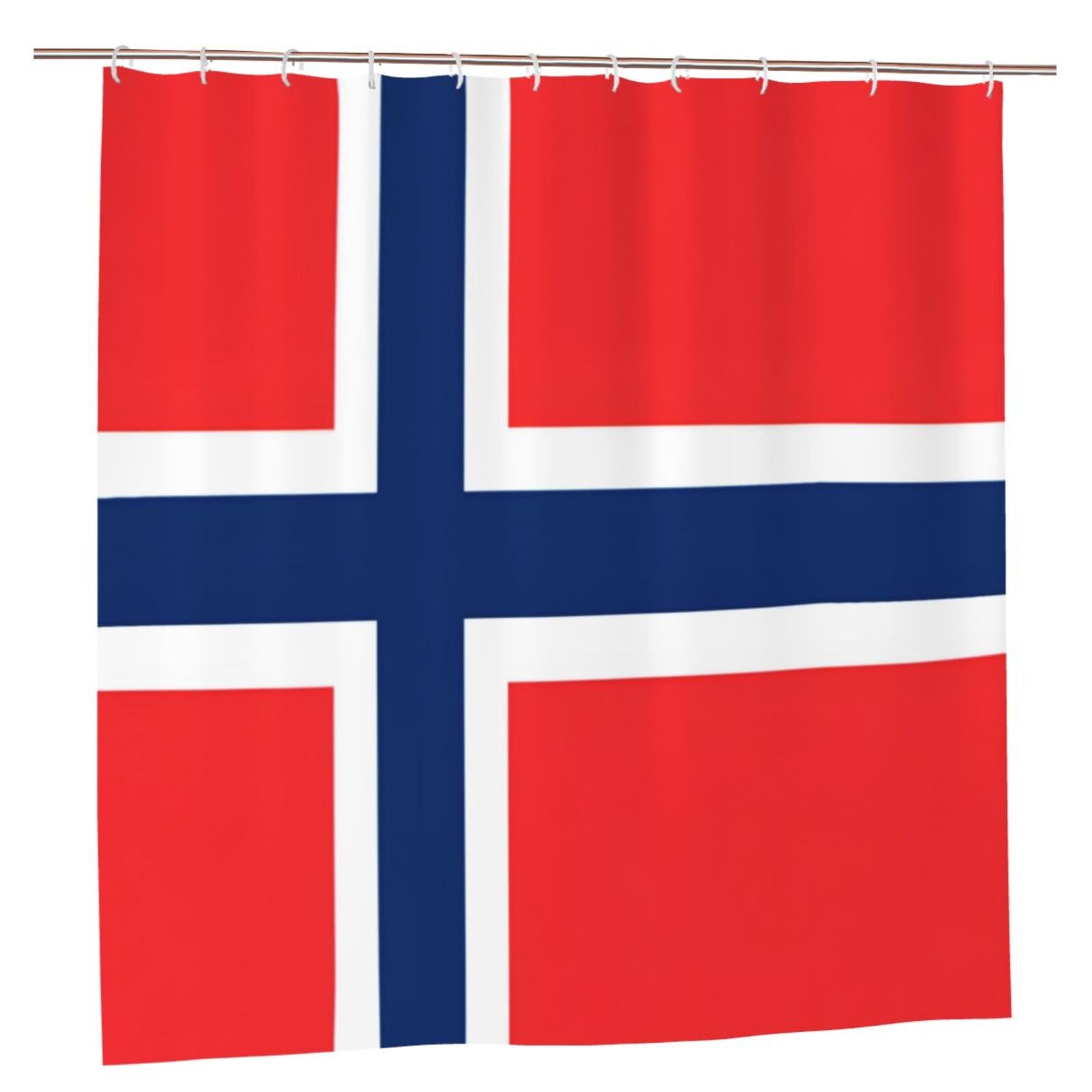 Klgrtjhk Plastic Norwegian Flag Shower Curtain 72X72in Bathroom Curtain﻿