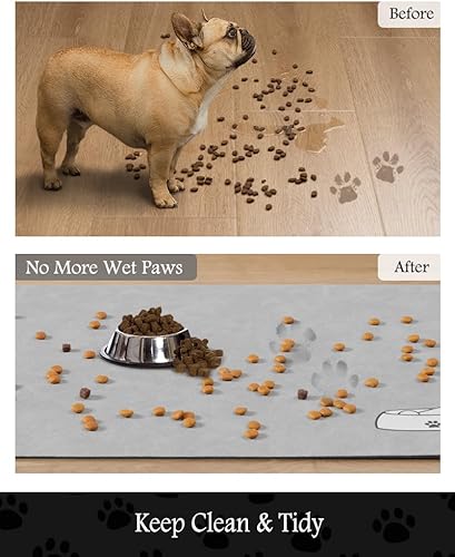 Miniatura 3 de Tapete de alimentación para mascotas, tapete absorbente de comida para perros, tapete para alimentos y agua, de secado rápido, tapete de comida para