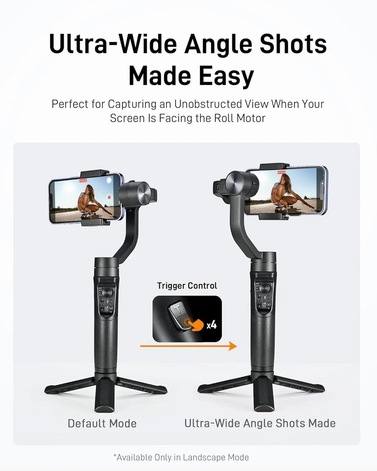 Stabilizzatore cardanico per Smartphone, Gimbal Professionale per Telefono a 3 Assi per Registrazione Video, Stabilizzatore Vloggin con modalità Ultra grandangolare, Tracciamento Oggetti