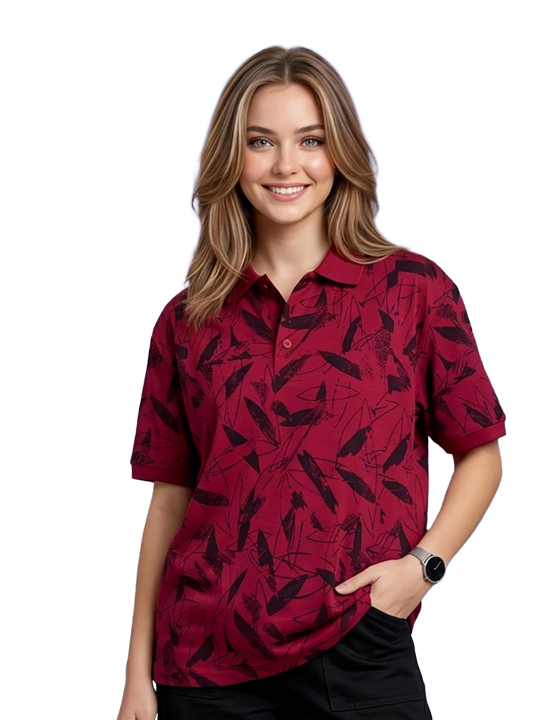 Men Printed Polo Neck Half Sleeve Tshirt-picture-50