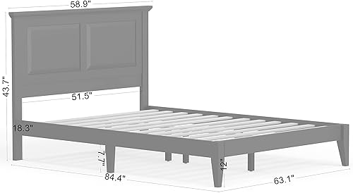 Miniatura 2 de Glenwillow Home Cama de plataforma de madera maciza estilo cabaña en tamaño matrimonial - Cereza clásica