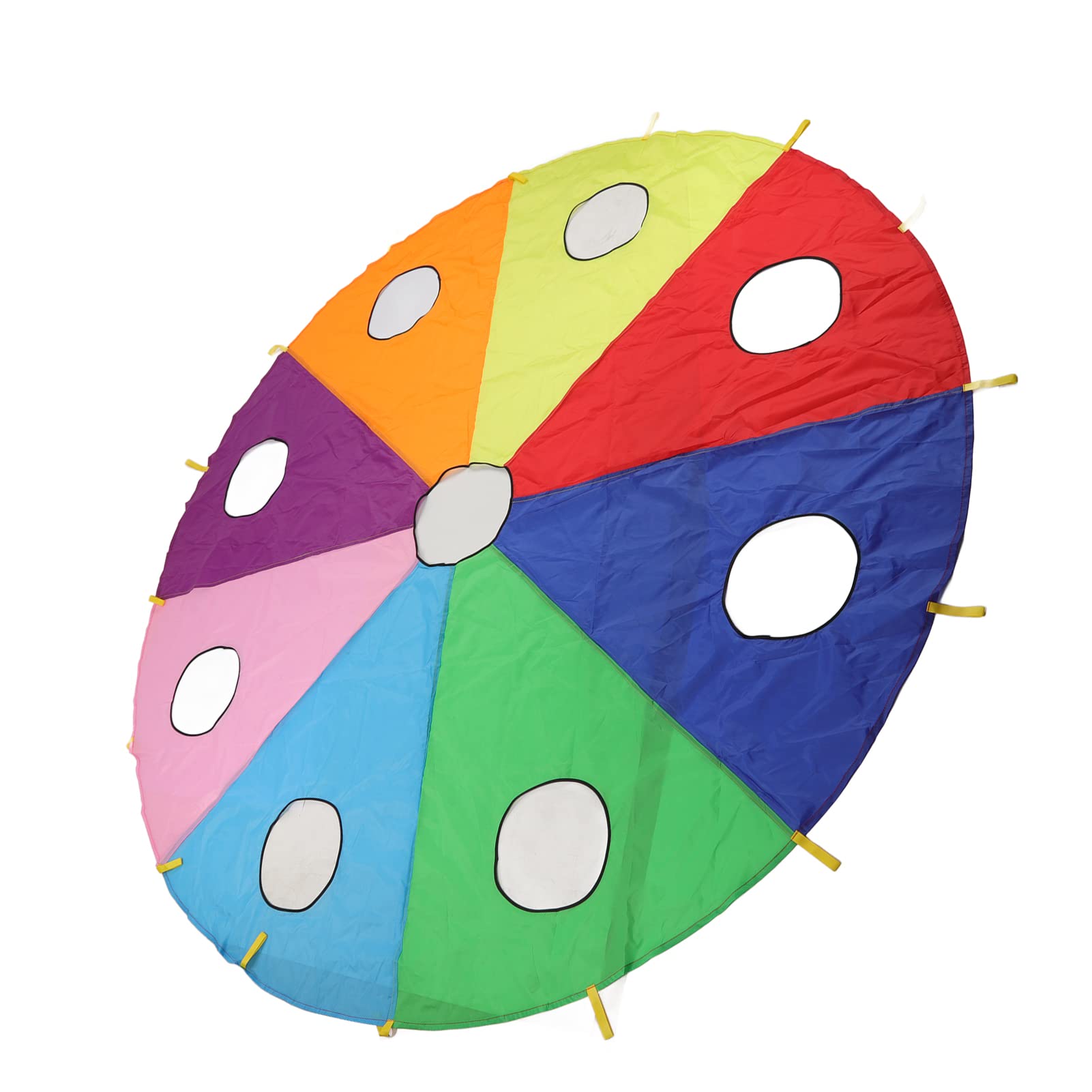 Bnineteenteam Parapluie Parachute Playset pour Enfants 9 Trous 305cm Forme Ronde Gonflable Bâton Taupe Jeu pour Le Développement des Compétences en Plein Air