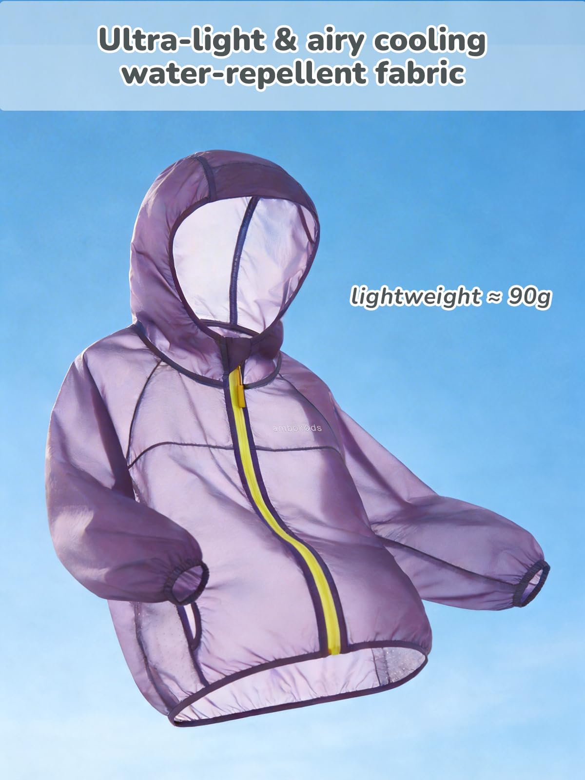 Miipat Veste Fille à Manches Longues Protection UPF50+ d'été Contre les Rayons UV Imperméable Capuche à Séchage Rapide Léger pour Enfants