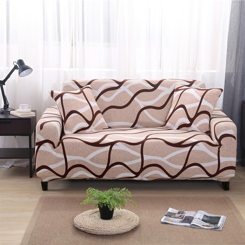Hggzeg Stretch Sofa Cover, High Elastic Fabric 1 2 3 Seater Couch Slipcover, Washable Printed Pattern Loveseat Settee - Image 3