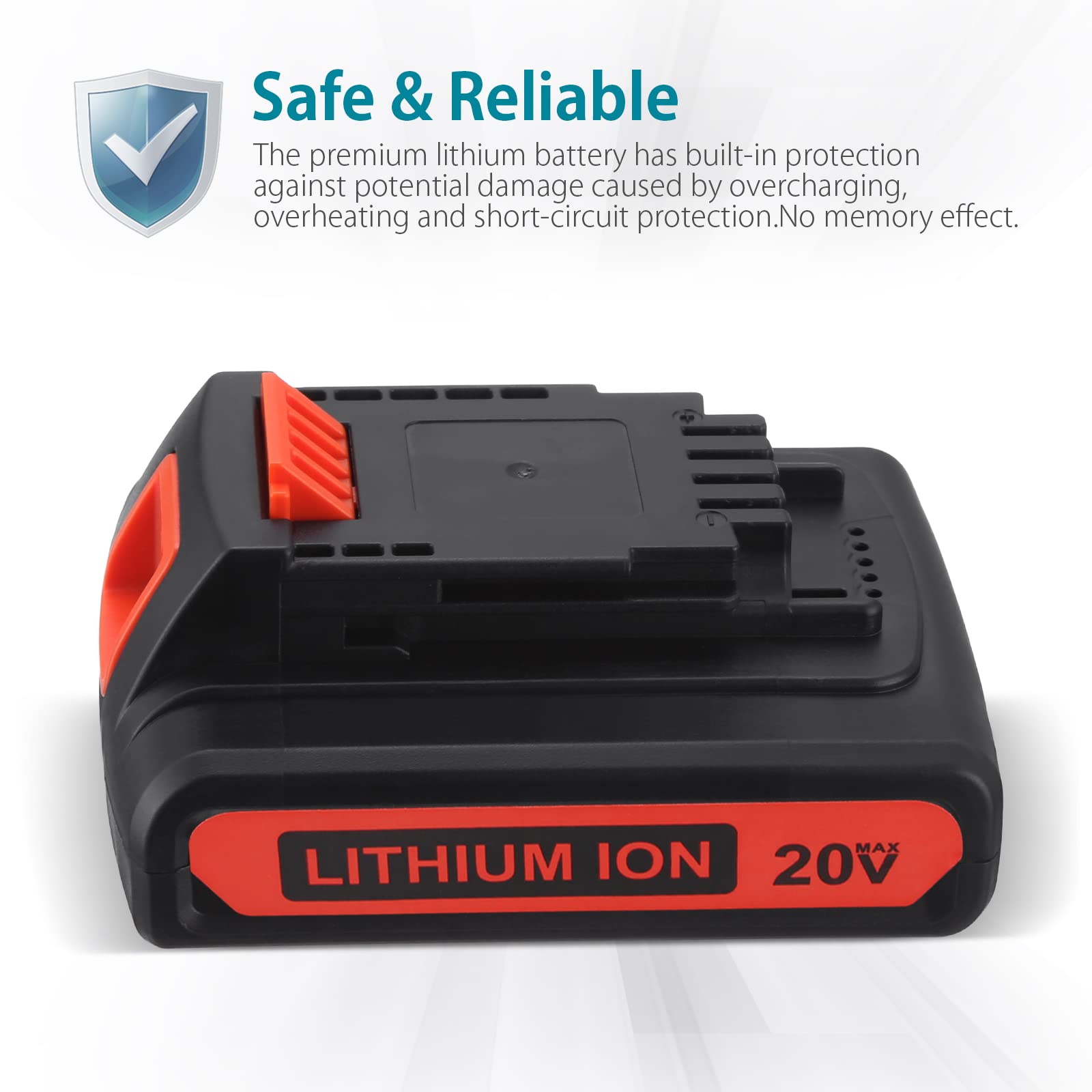 2 Packs 20v Replacement Battery And Charger For Black Decker | INDIA