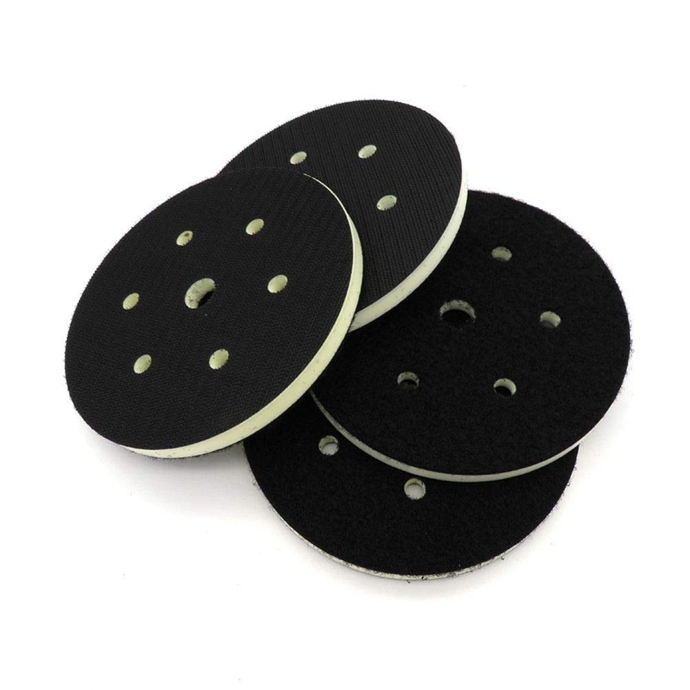 5PCS Almohadilla de interfaz de espuma de PU 6"150MM 7 orificios Densidad media Gancho y bucle Lijadora Almohadilla de respaldo Almohadilla de pulido Herramientas eléctricas Piezas