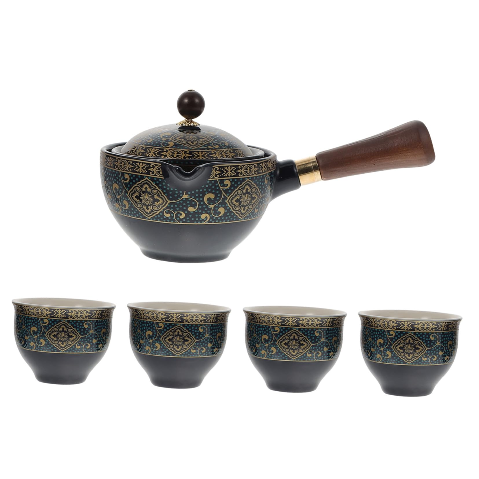 Cabilock Tetera y Diseño Cómodo Capacidad Moderada de Cerámica Mango Lateral Fácil de Usar para Preparar Té en Casa para Infusiones Tradicionales