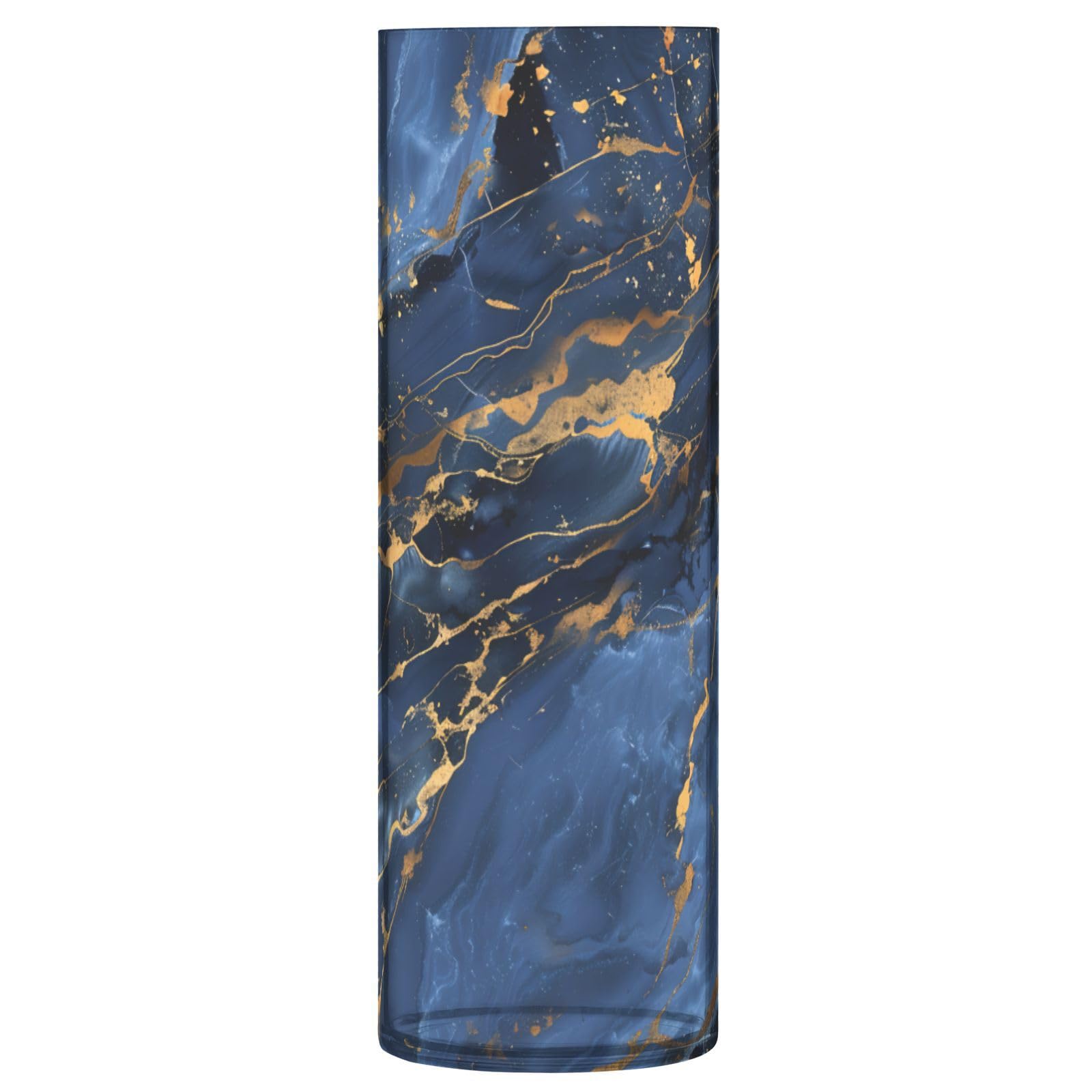 Marble Texture Natural Luxury Navy Blue Gold Color Plastic