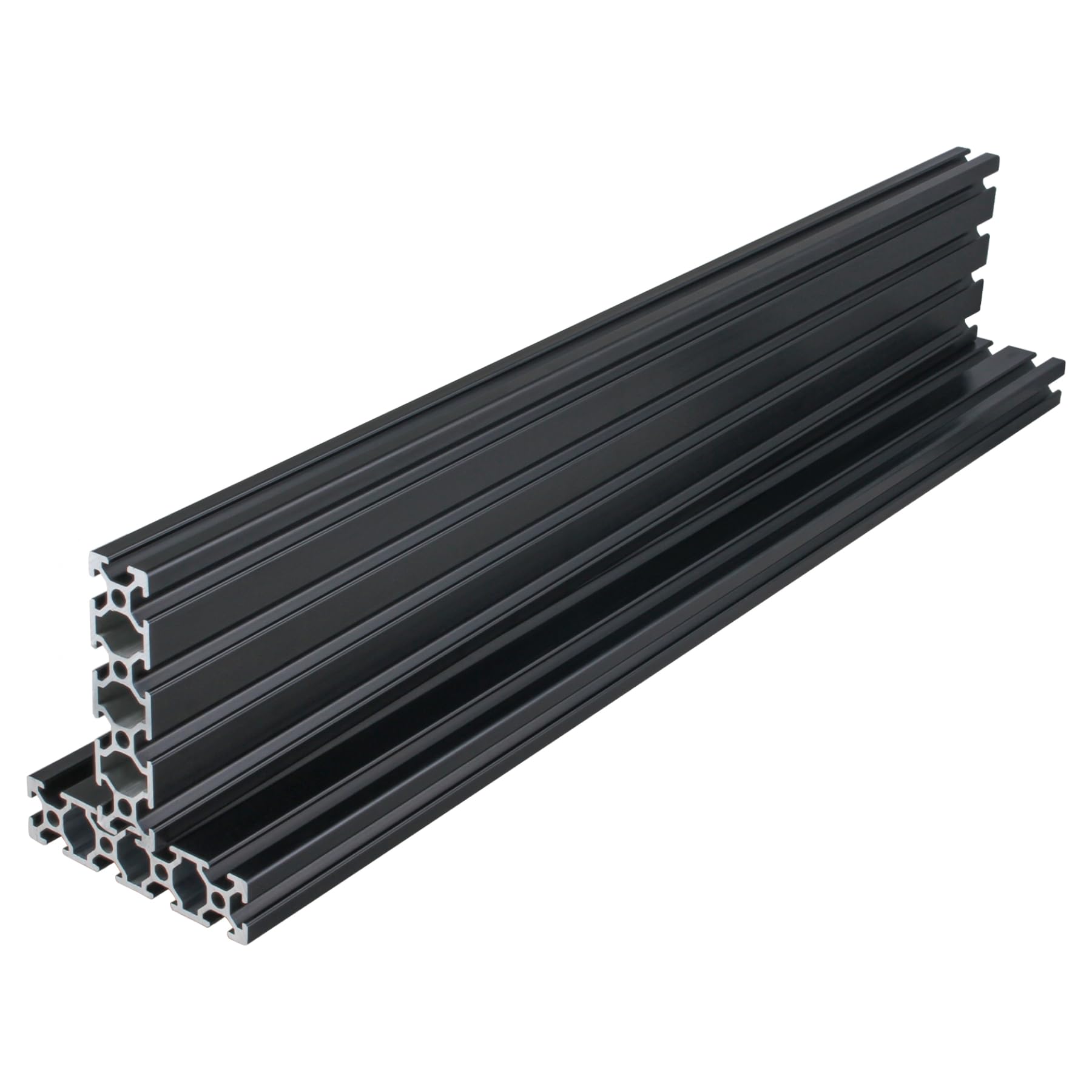 Aluprofil 2080 T Typ Schwarz 1500mm Aluminiumprofil Extrusions Europäischer Standard Eloxierte Linearschiene 20x80 Alu Profil mit L-Winkelverbinder & T-Mutter für 3D-Drucker, CNC