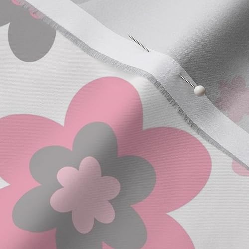 Vista 12 de Spoonflower Tela - Rosa Gris Gris Floral Niña Nursery Flower Room Impreso en tela Minky por The Yard - Cobijas de bebé Coser Edredón de felpa