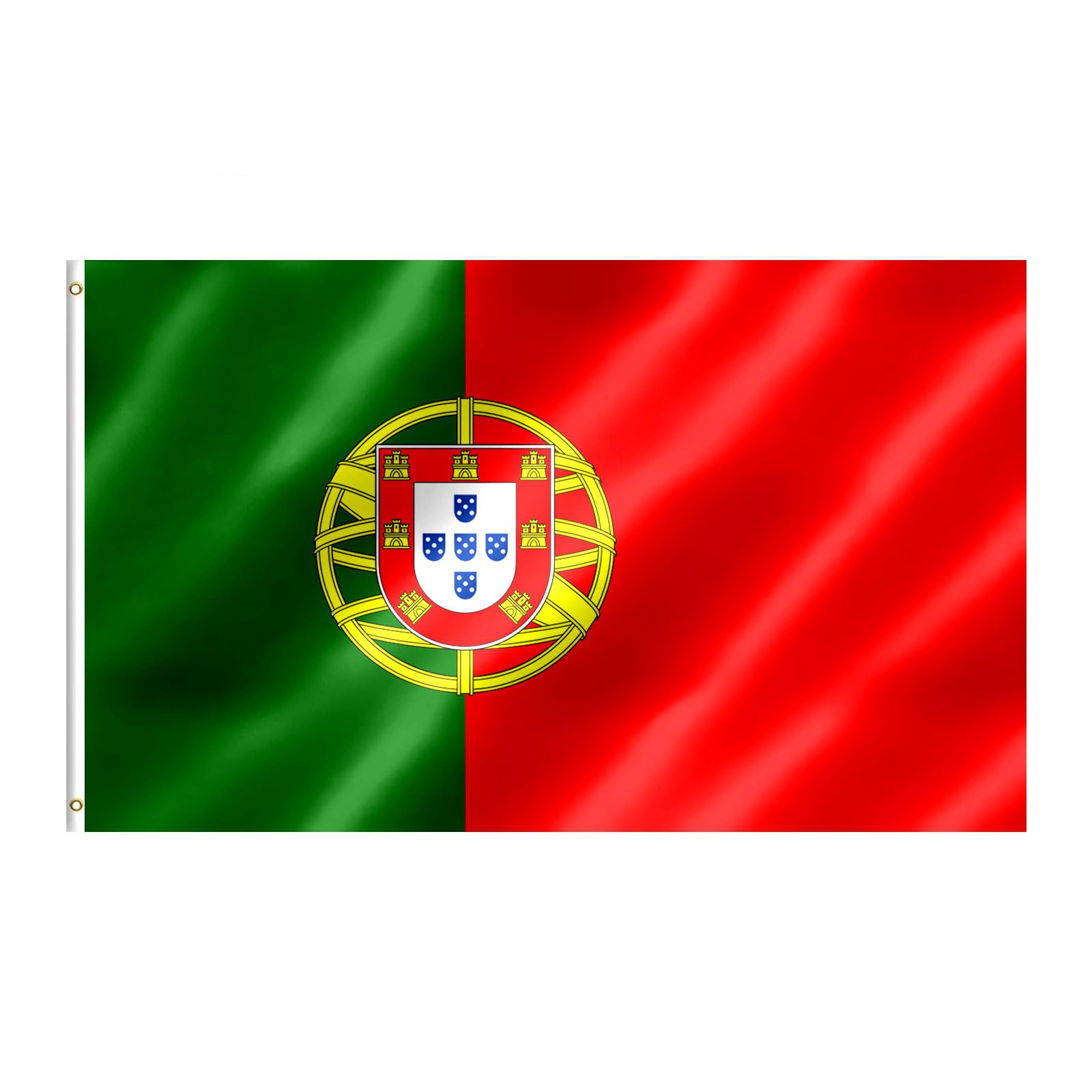 Portugal Flag 3x5 FT Portuguese Flag With Brass Grommets Fade Proof For Outdoor Decor(Portugal)