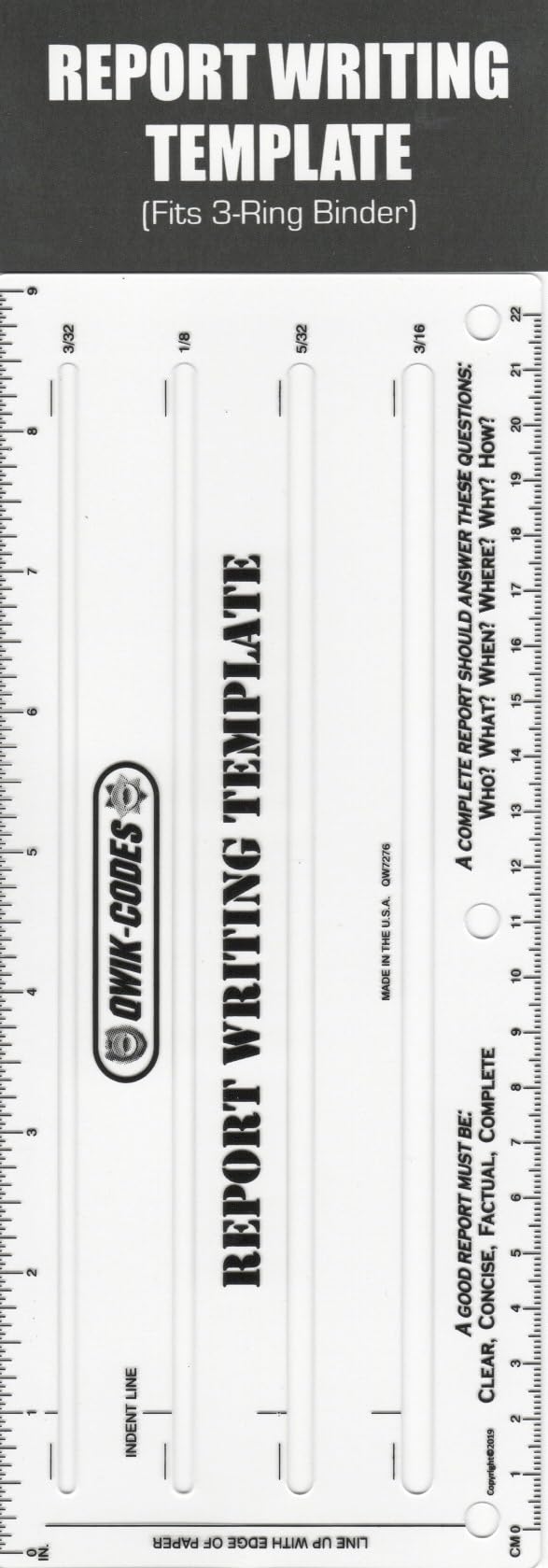 Generic QWIK-CODES Report Writing Template, clear