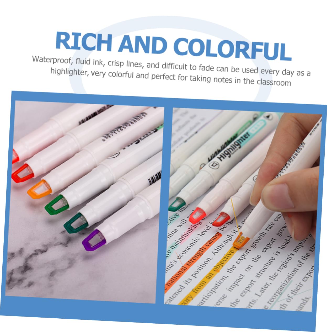 SHINEOFI Rotuladores De Doble Punta Fluorescentes Para Estudiantes De Marcadores Artísticos Portátiles Para Oficina y Notas Para Subrayar y Marcar Libros
