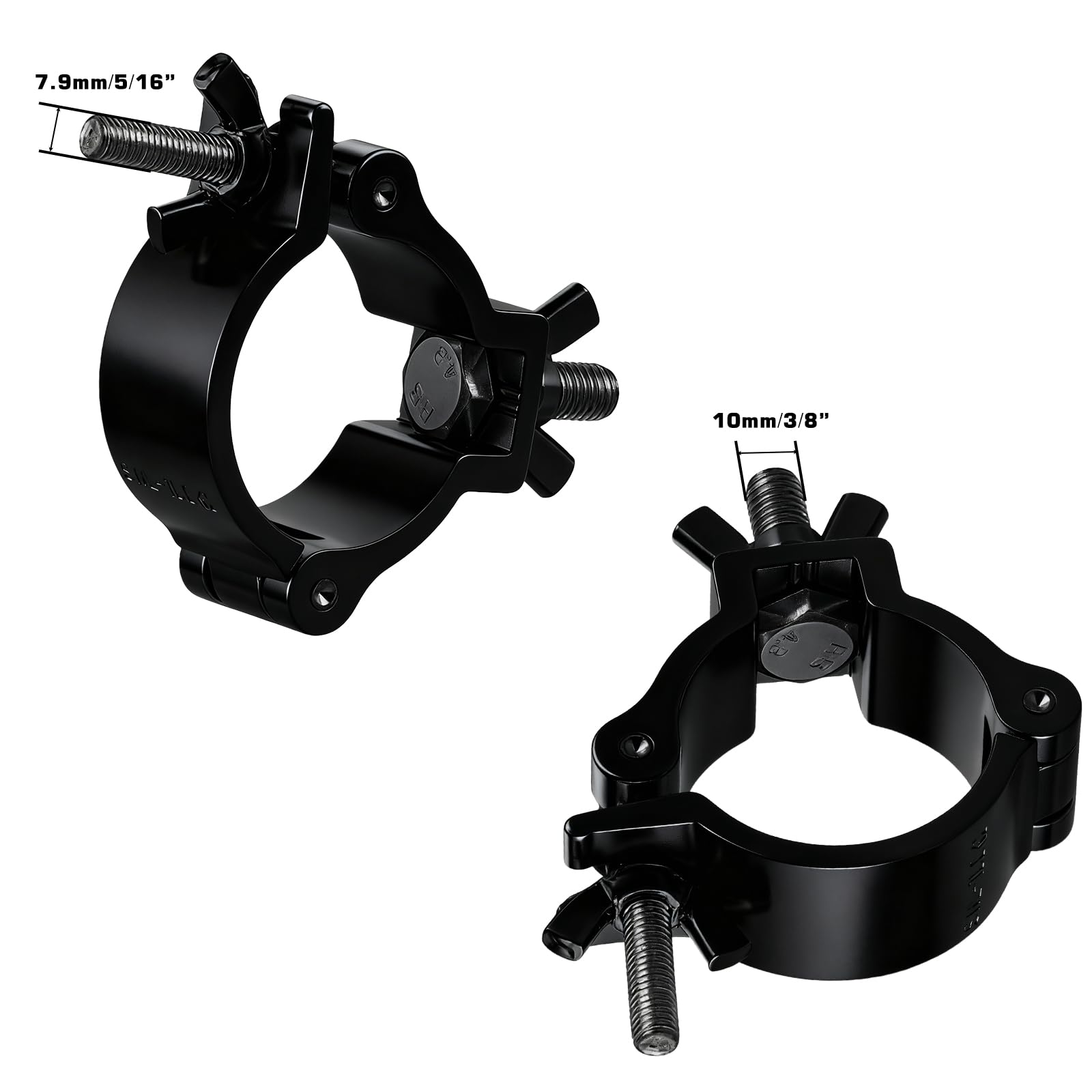 8 pinzas de travesaño, 48-52 mm, abrazadera de iluminación de escenario, receptor de truss, abrazaderas transversales, 100 kg de capacidad de carga para luces de escenario móviles y faros, color negro