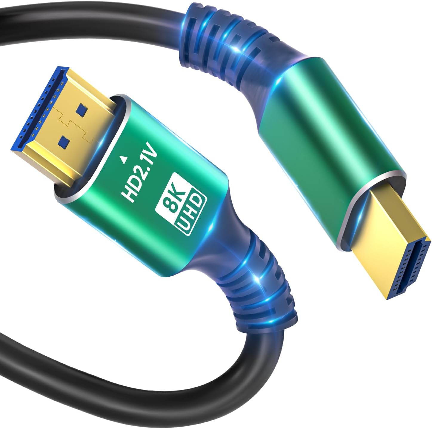 SHKI 8K 4K 10K HDMI Cable 48Gbps 1.5FT/0.5M, Ultra High Speed 2.1 HDMI Cable Cord-4K@120Hz 8K@60Hz, DTS:X, HDCP 2.2 & 2.3, HDR 10 Compatible with Roku TV/PS5/HDTV/Blu-ray